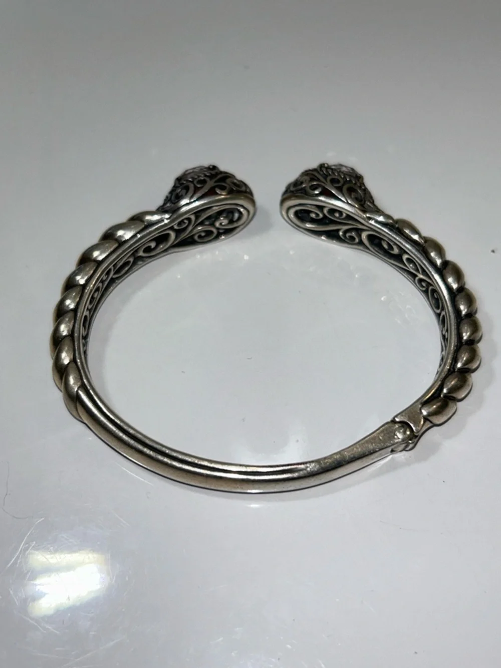 NWOT Carolyn Pollack Sterling Silver Genuine Rose Quartz Doublet Cuff Bracelet